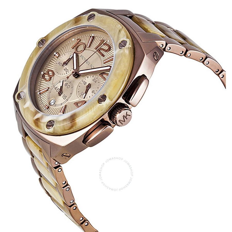 Michael Kors Tribeca Chronograph Horn Acetate Ladies Watch MK5594 ...