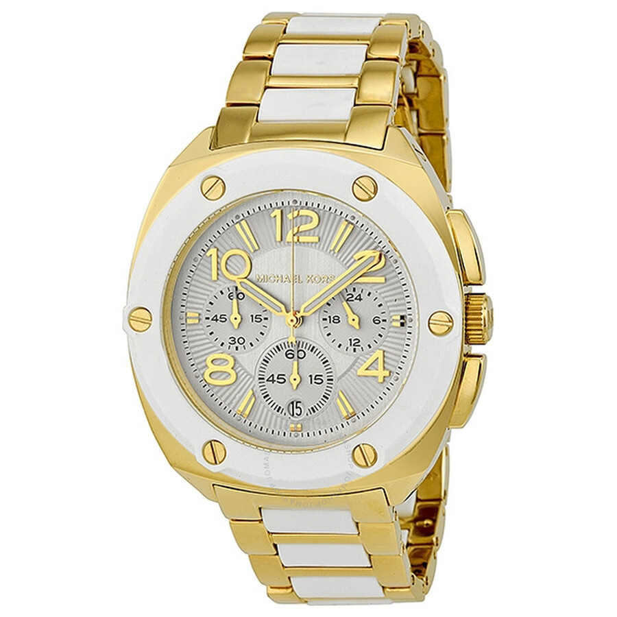 Tribeca Chronograph White Dial Gold-tone Ladies Watch