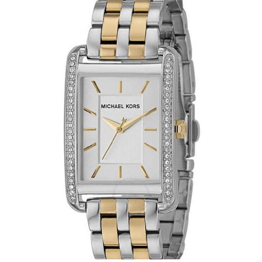 Michael Kors Two-Tone Rectangle Glitz Ladies Watch MK3137 691464506742 ...