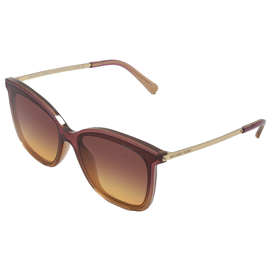 Michael Kors Zermatt Purple Amber Gradient Square Ladies Sunglasses
