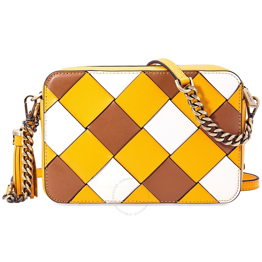 Michael Kors Zip Top Camera CrossBody Bag Yellow/Multi 32H8BF5M2O761