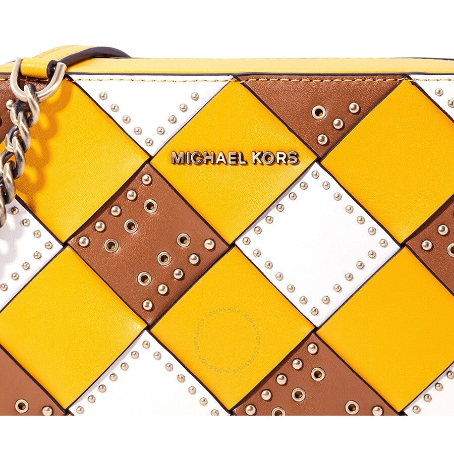 Michael Kors Zip Top Camera CrossBody Bag Yellow/Multi 32H8BF5M2O761