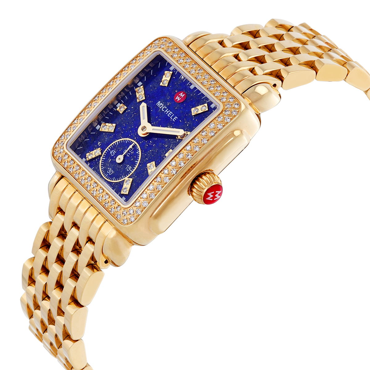 Michele Deco Mid Quartz Diamond Blue Dial Ladies Watch MWW06V000126 ...