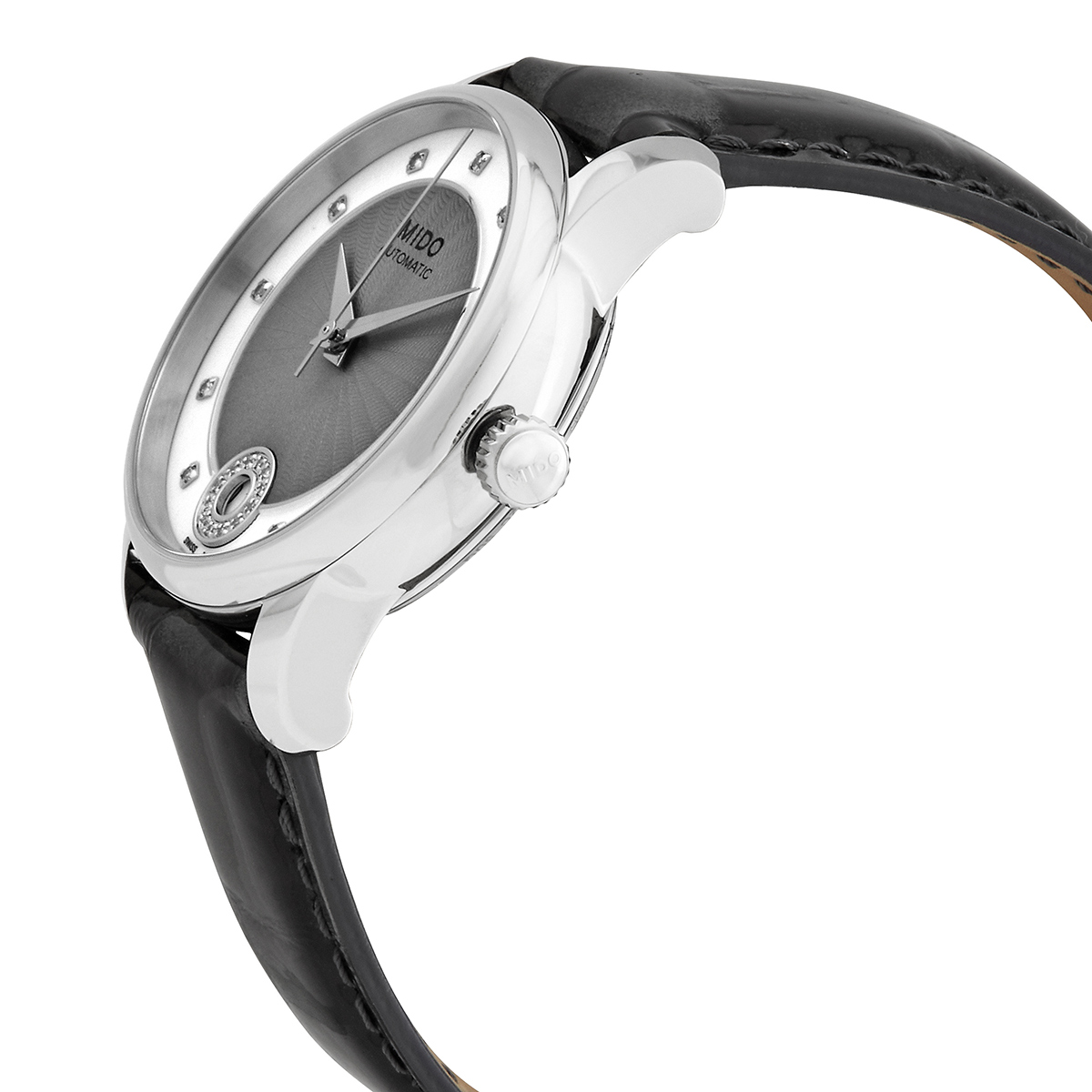 Mido Baroncelli Automatic Diamond Silver Dial Ladies Watch 