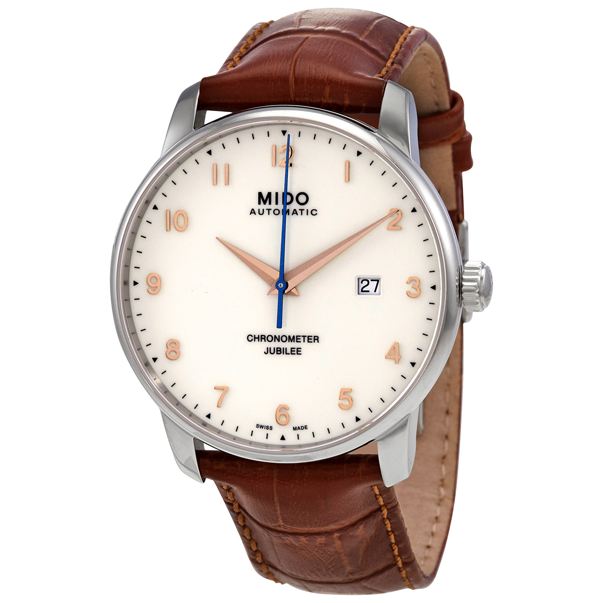 Mido Baroncelli Jubilee Automatic Chronometer Ivory Dial Men's Watch  M0376081626200 7612330135623 - Watches, Baroncelli - Jomashop