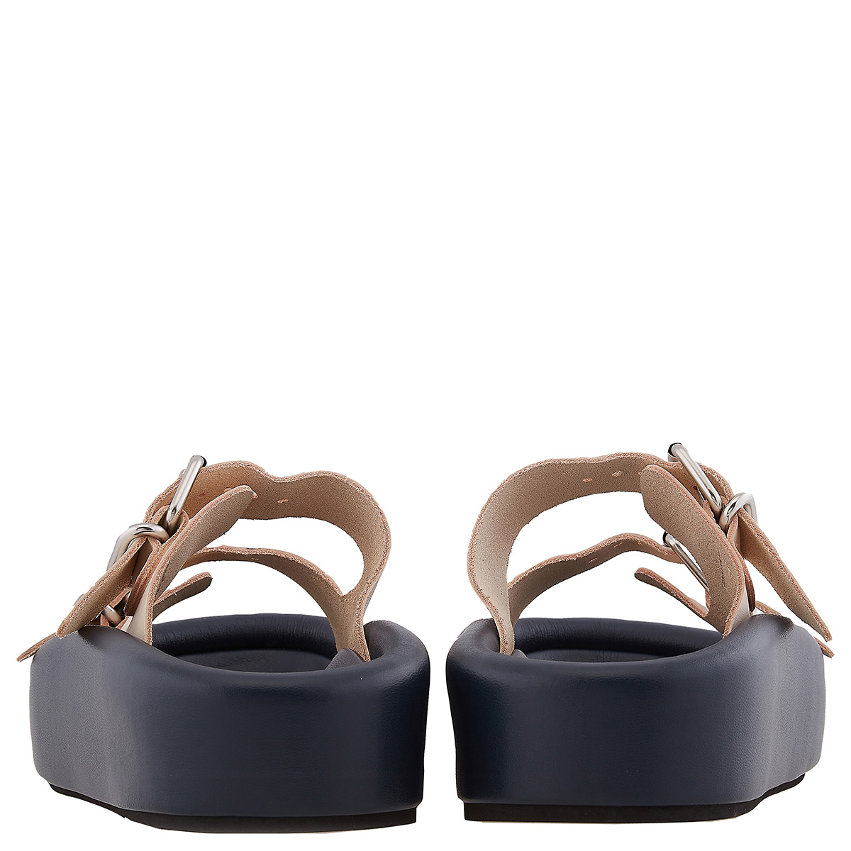MARGIELA MM6 leather platform 3 tone sandals