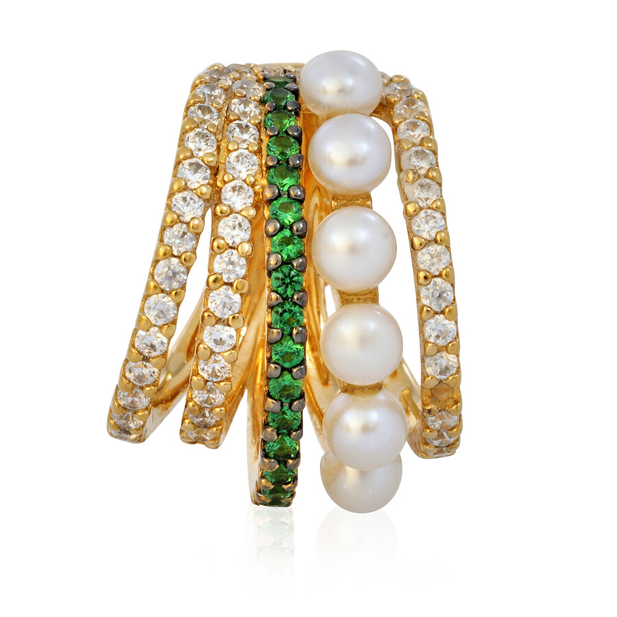 Apm Monaco Monaco Single FiveHoop Ear Cuff With Pearls AE11628MY