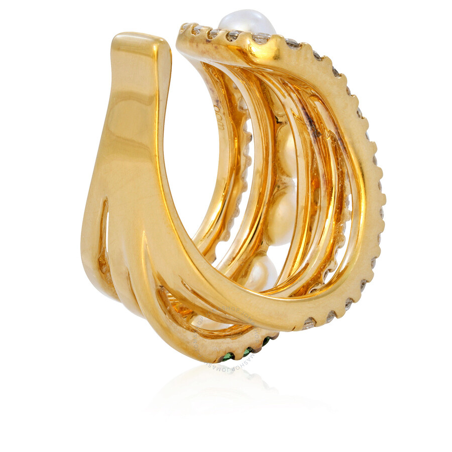 Apm Monaco Monaco Single FiveHoop Ear Cuff With Pearls AE11628MY