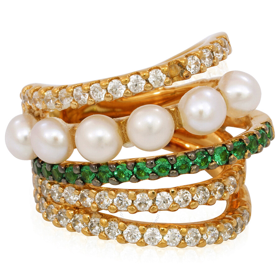 Apm Monaco Monaco Single FiveHoop Ear Cuff With Pearls AE11628MY