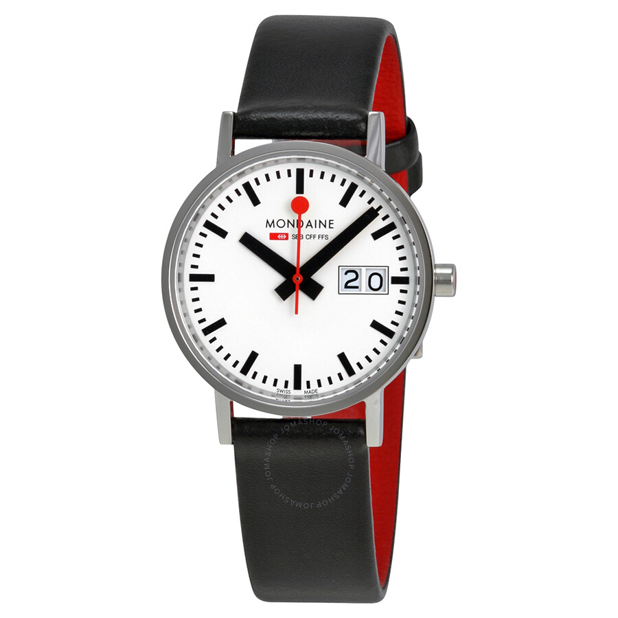 Railways Classic White Dial Black Leather Ladies Watch A6693000811SBO