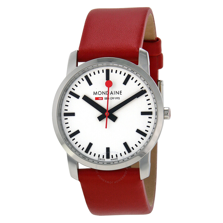 Simply Elegant White Dial Red Leather Ladies Watch A6723035111SBC