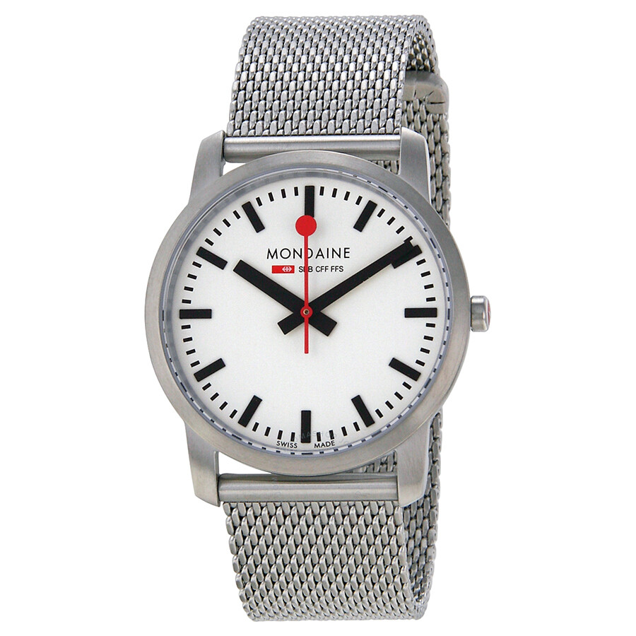 Simply Elegant White Dial Stainless Steel Mesh Ladies Watch A6723035116SBM