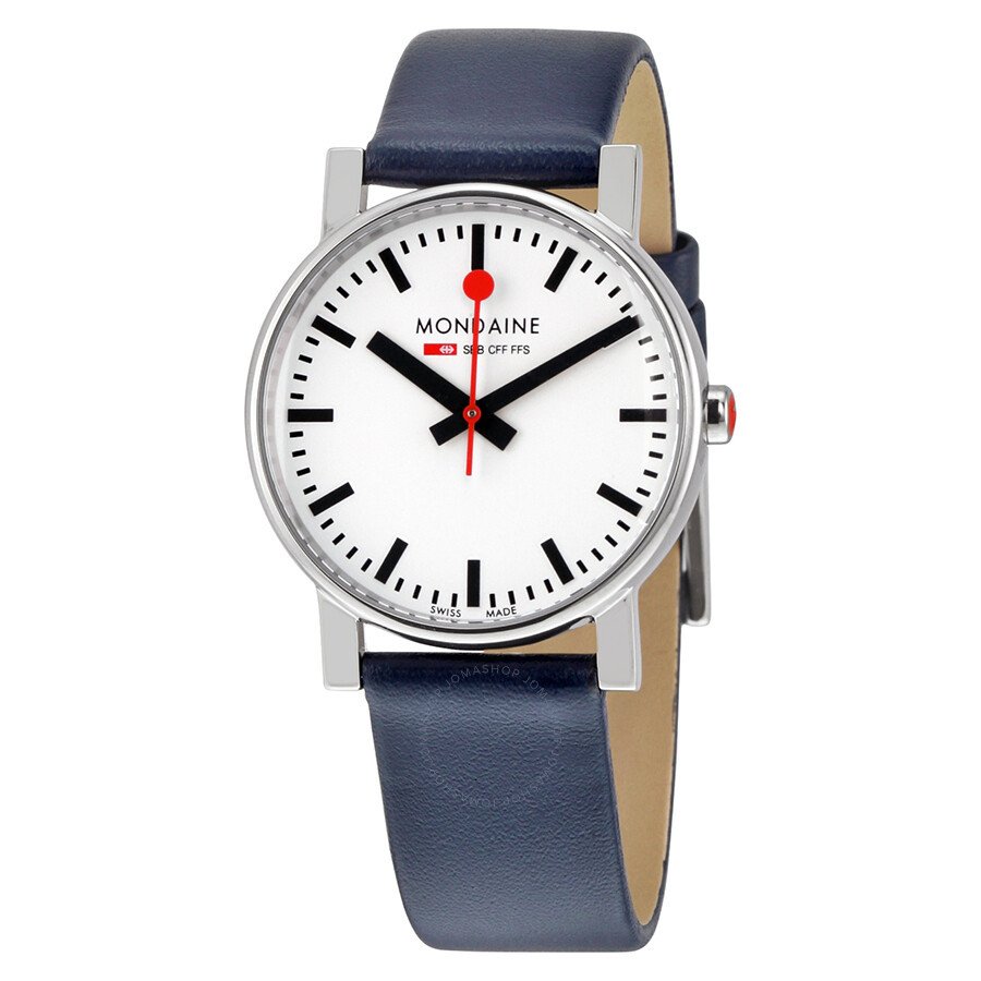 White Dial Blue Leather Men's Watch