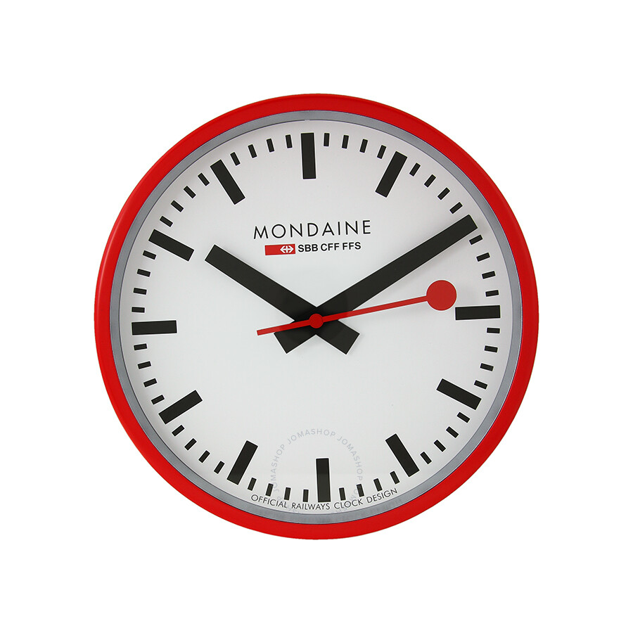 White Dial Red Frame Wall Clock A990CLOCK11SBC