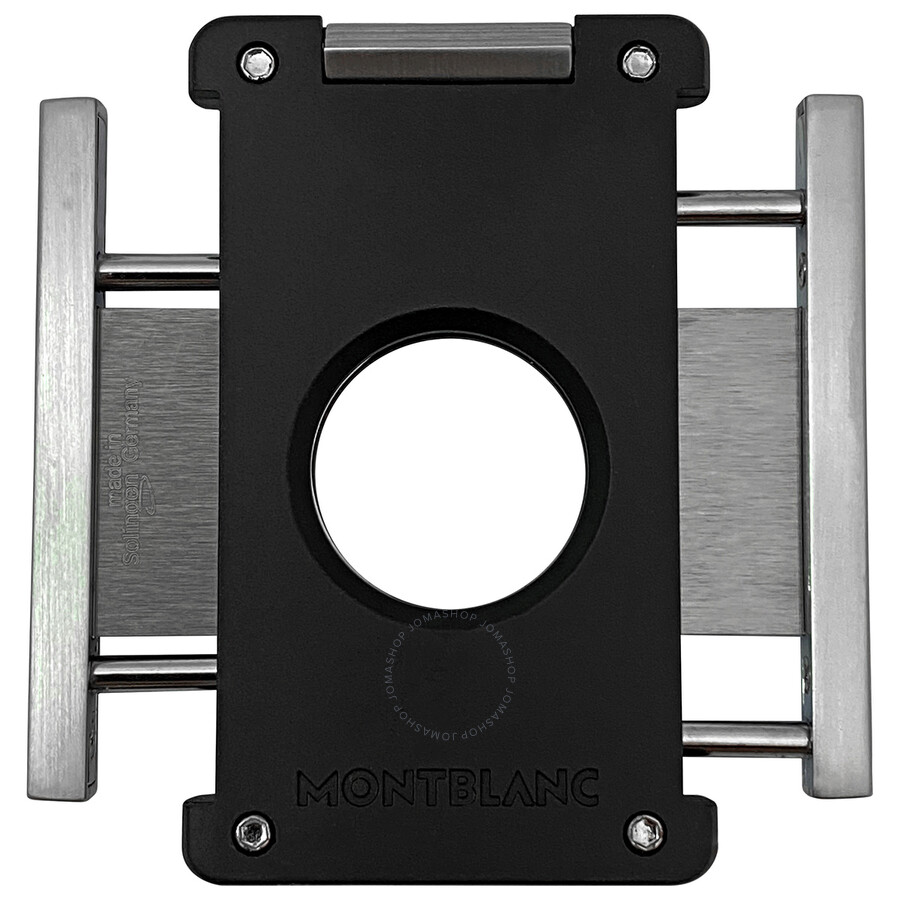 Montblanc Doubleblade Guillotine Cigar Cutter With Leather Pouch 119296 4017941939081