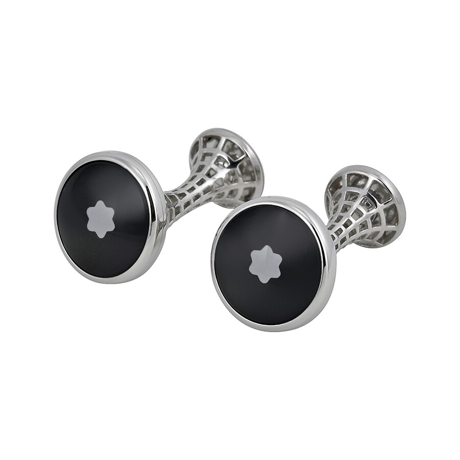 Montblanc Montblanc Heritage Skeletted Steel Cuff Links with Black