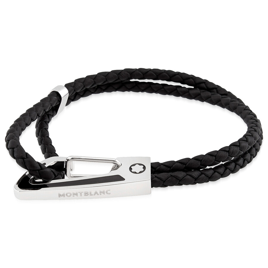 Montblanc Men's Black Woven Bracelet, Brand Size 63 11855663