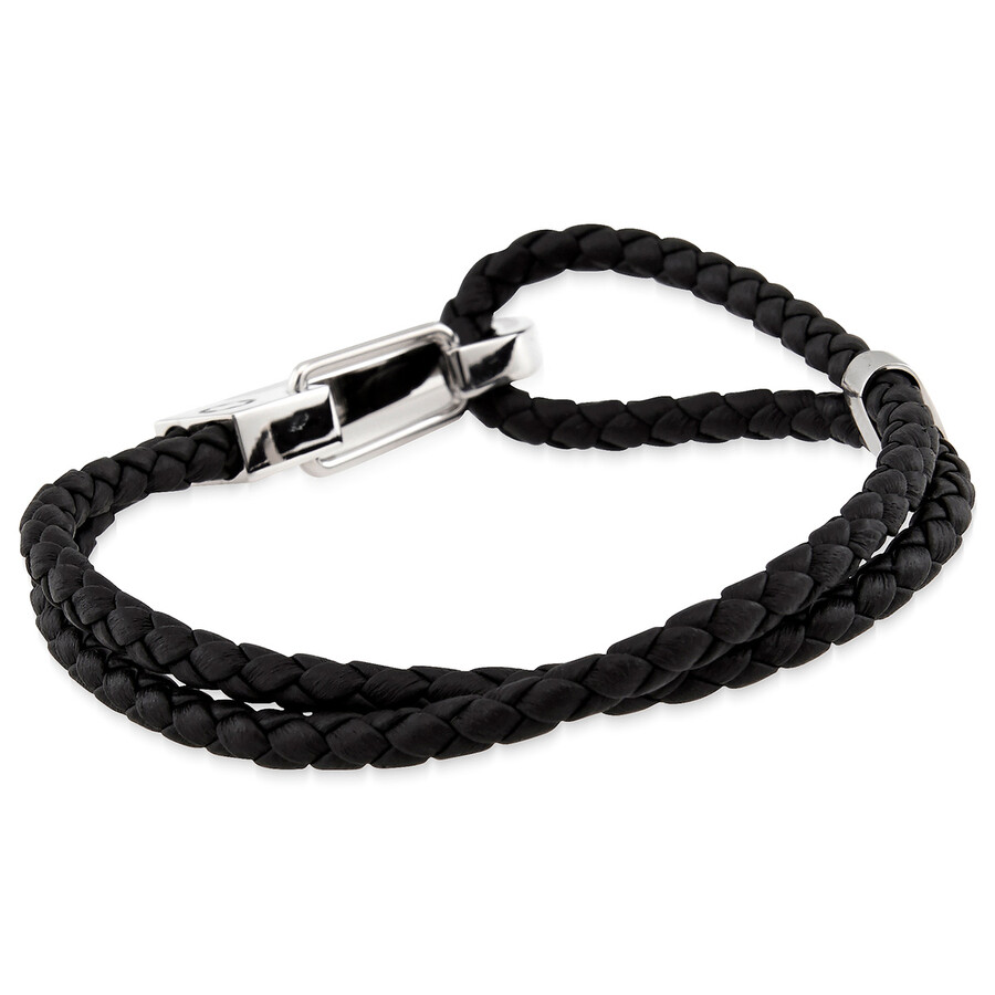 Montblanc Men's Black Woven Bracelet, Brand Size 63 11855663