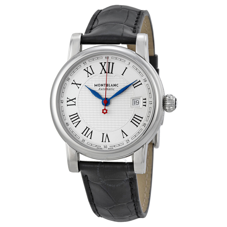Star White / Silver Dial Black Leather Men's Watch