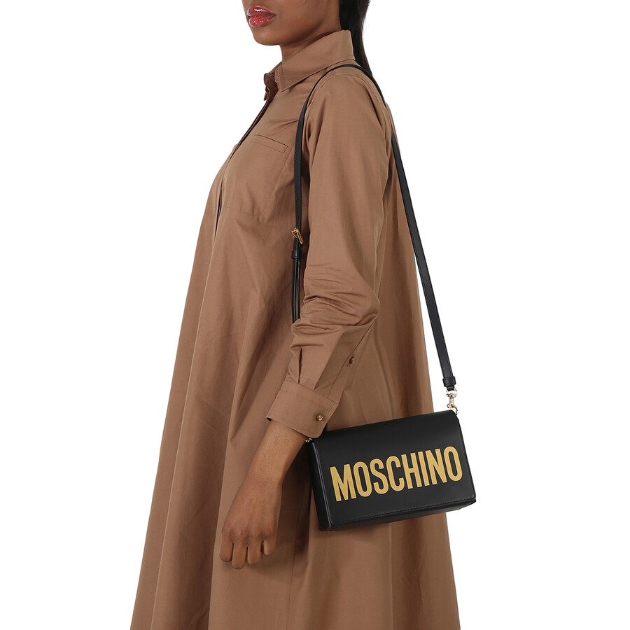 Moschino Black LogoPrinted Shoulder Bag 7423 8001 2555 667111237833