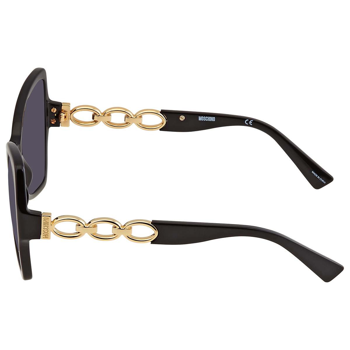 Moschino Dark Grey SF Lens Teddy Detail Gold Sunglasses