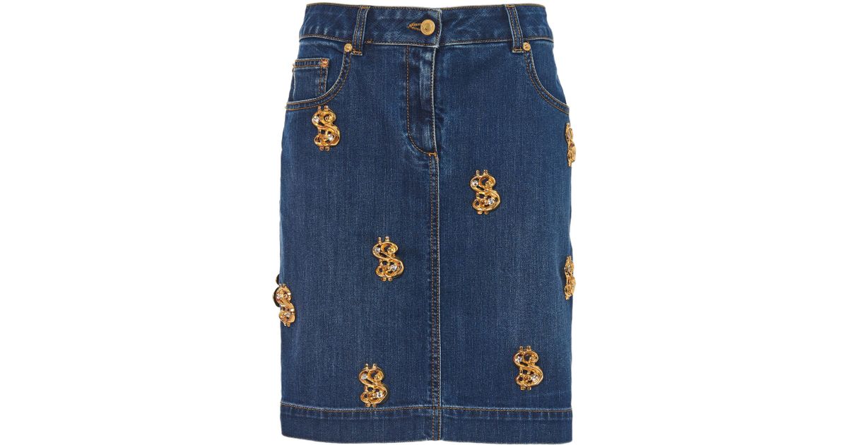 Moschino Dollar Sign Embellished Denim 
