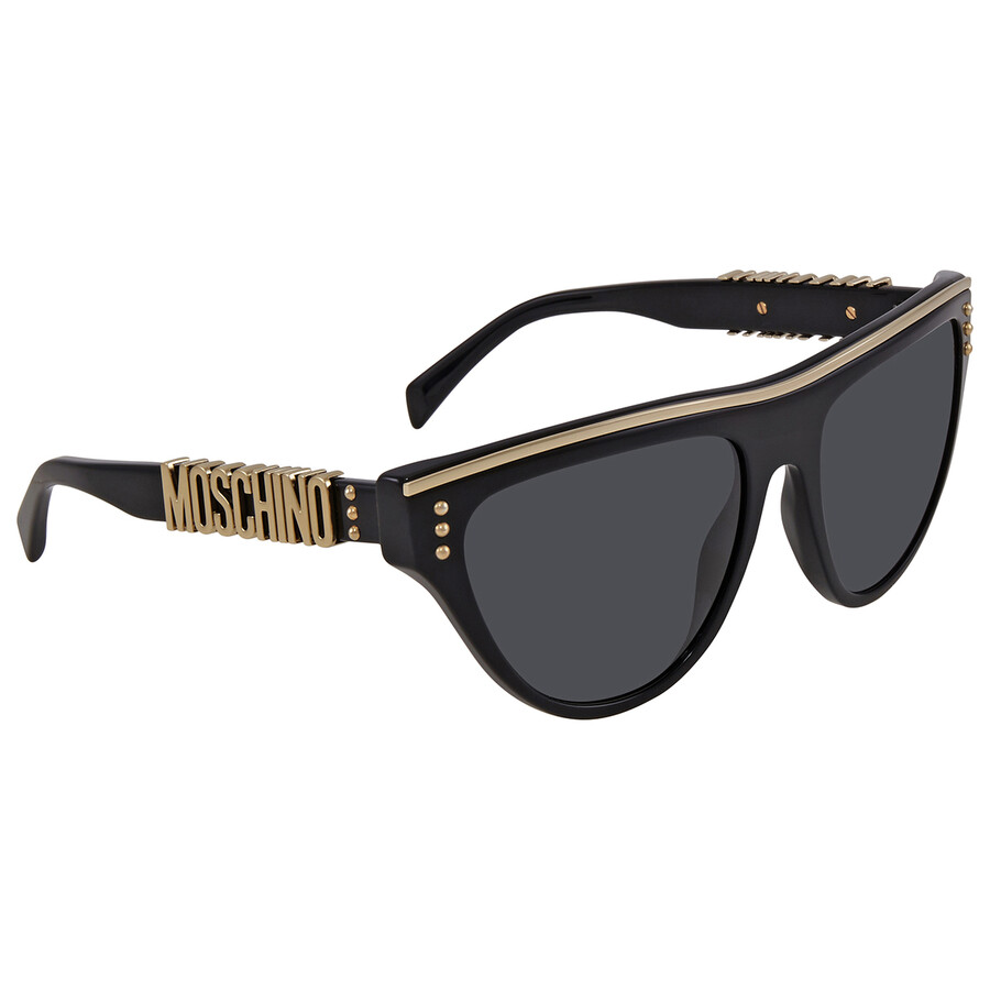 Moschino Ladies Black Oval Sunglasses MOS002/S0807IR56 716736012575