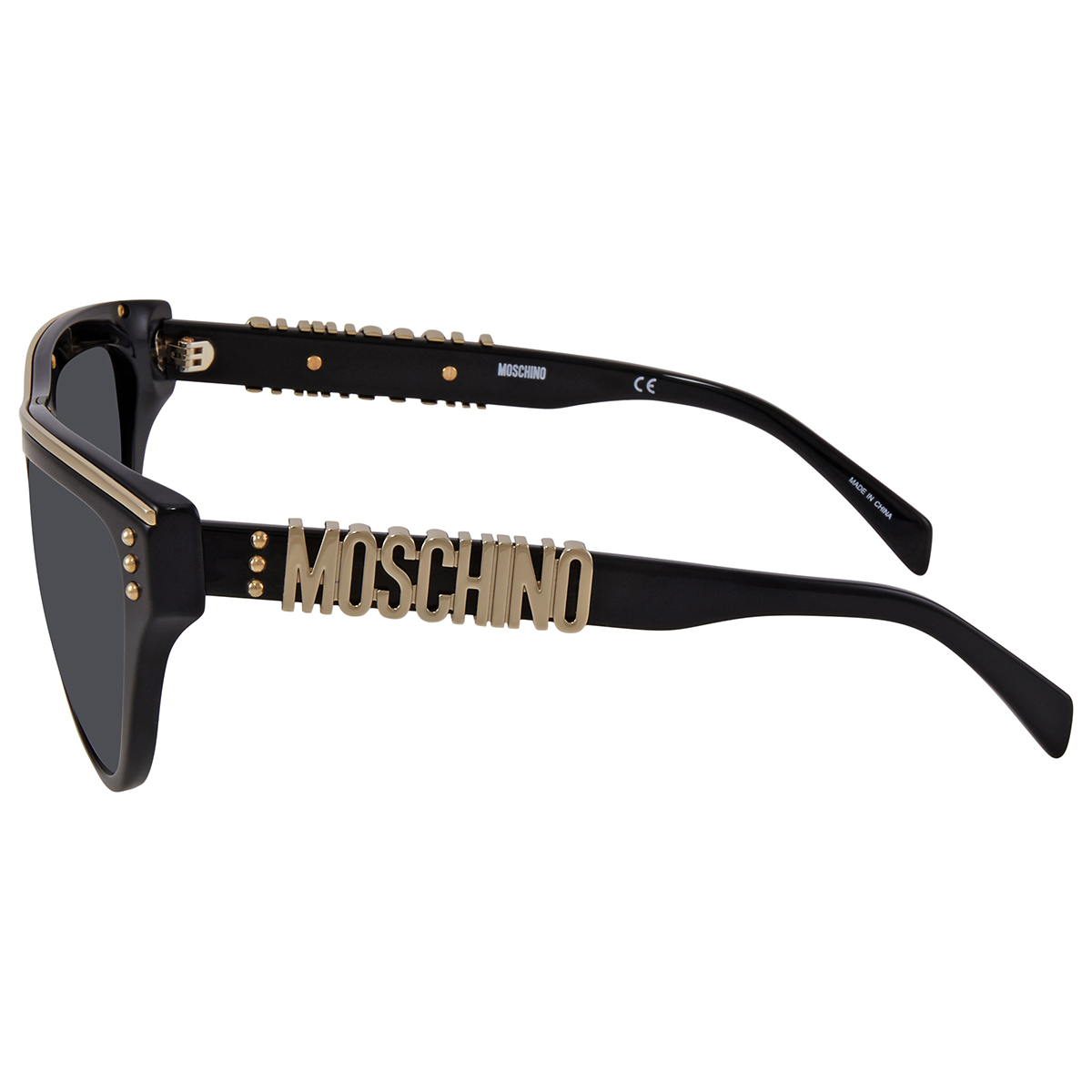 Moschino Ladies Black Oval Sunglasses MOS002/S0807IR56 716736012575 Sunglasses