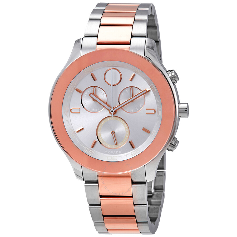 Bold Chronograph Quartz Silver Dial Ladies Watch