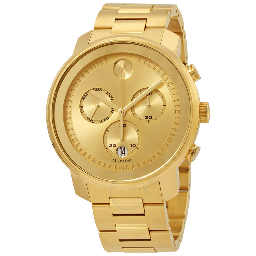 Bold Chronograph Yellow Gold Dial Men's Watch