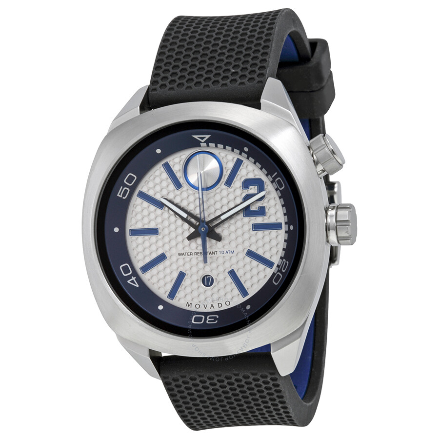 Bold Derek Jeter Captain Series Silver and Blue Dial Black Silicone Men's Watch