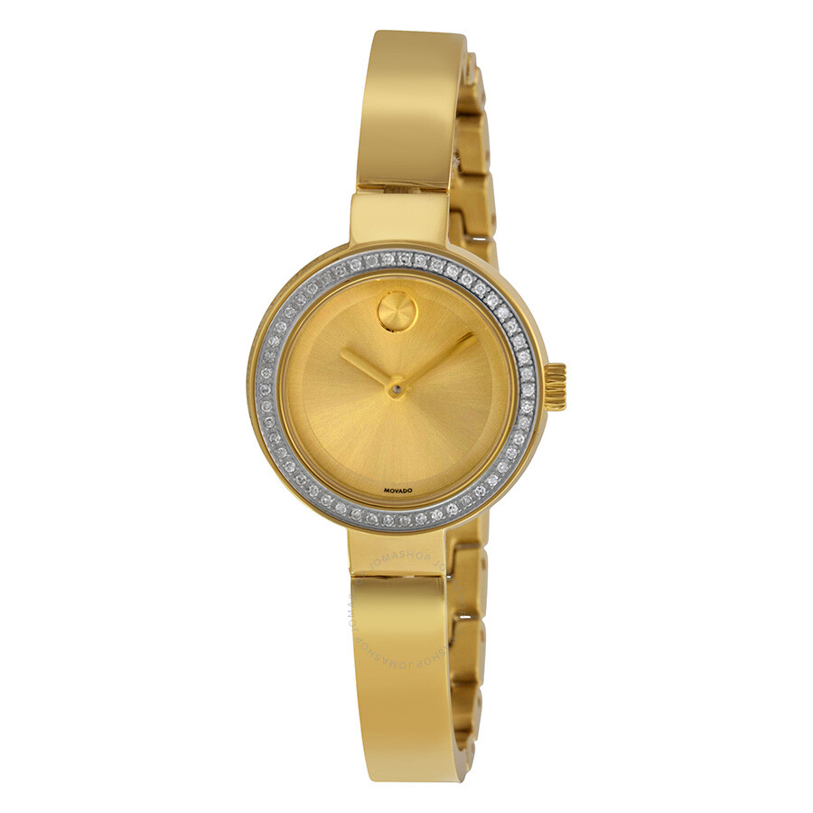 Bold Dot Gold Dial Yellow Gold-plated Ladies Watch