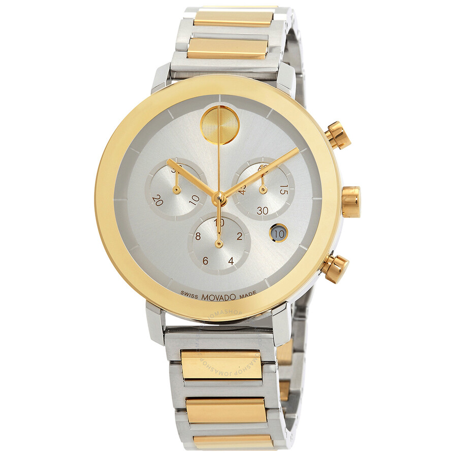 Bold Evolution Chronograph Quartz Silver Dial Two-Tone Ladies Watch