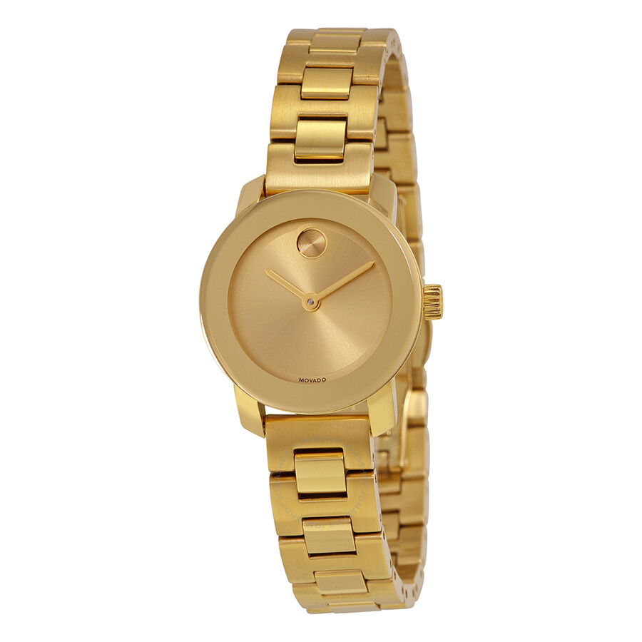 Bold Gold Dial Gold Ion-plated Ladies Watch