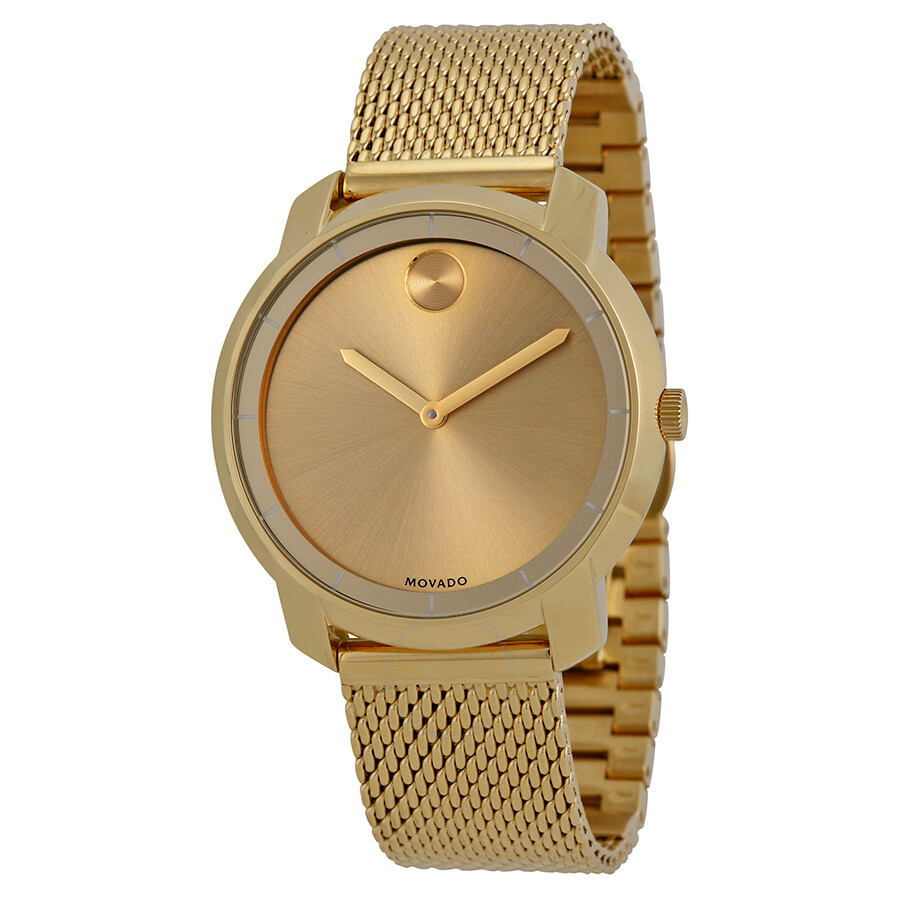 Bold Gold Dial Gold Ion-plated Mesh Watch