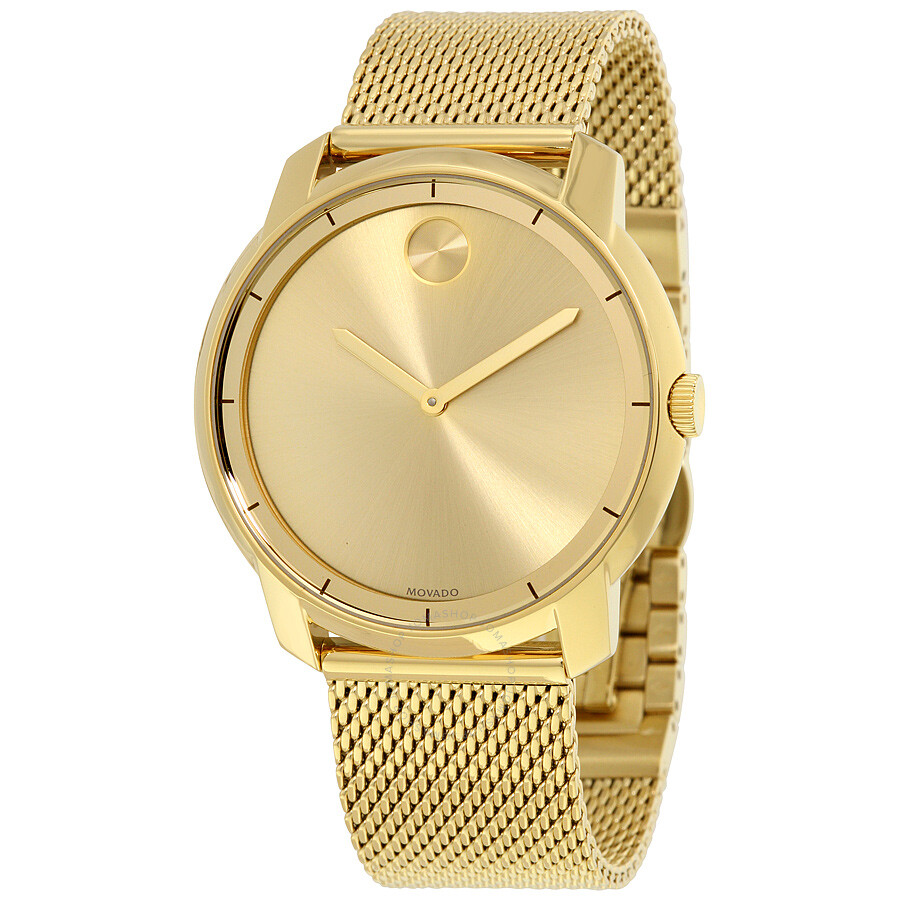 Bold Gold Dial Gold-tone Mesh Men's Watch