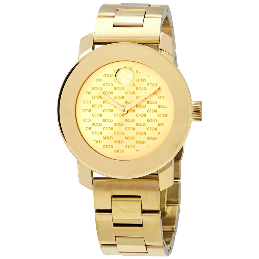 Bold Gold Dial Yellow Gold-tone Ladies Watch