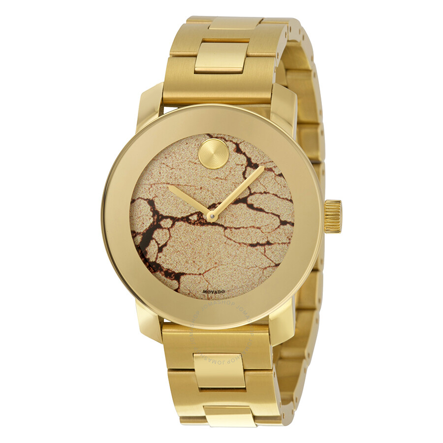 Gold Metallic Museum Dial Yellow Gold Ion-Plated Stainless Steel Unisex Watch