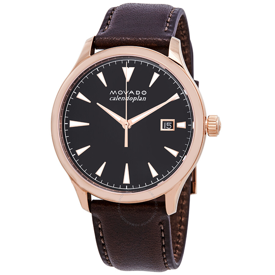 Heritage Black Dial Chocolate Brown Leather Men's Watch