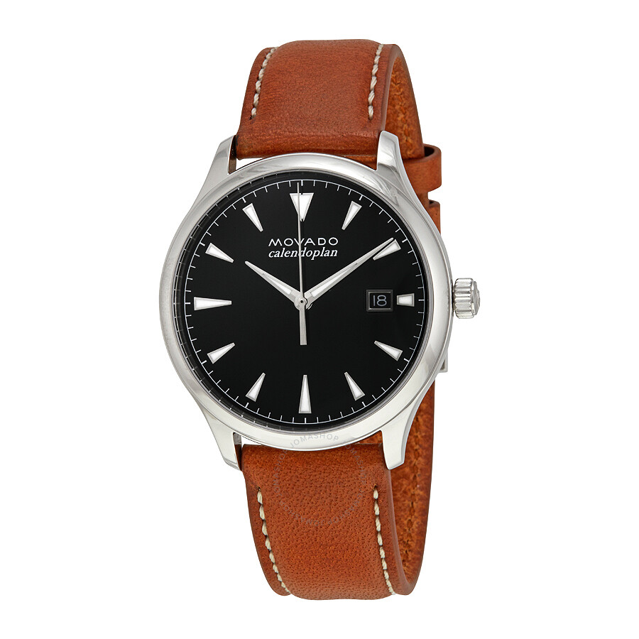 Heritage Black Dial Men's Leather Watch
