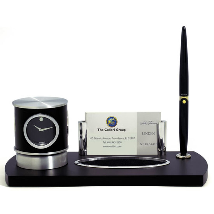 Movado Multifunction Black Clock Desk Set TBL176M TBL176M Watches