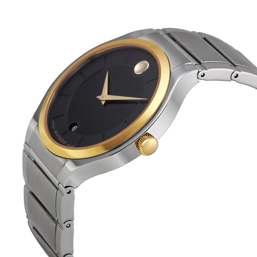 Movado Quadro Black Dial Stainless 