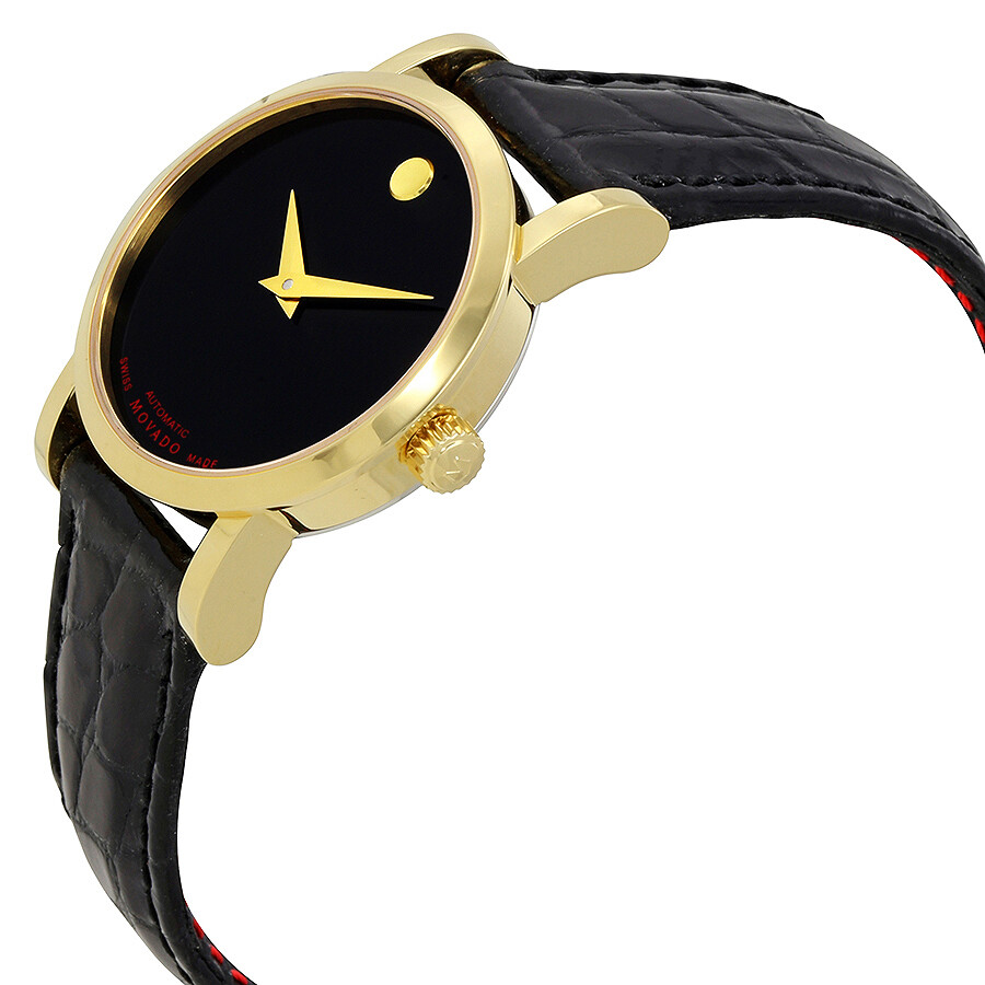Movado Red Label Automatic Black Dial Ladies Watch 0607010