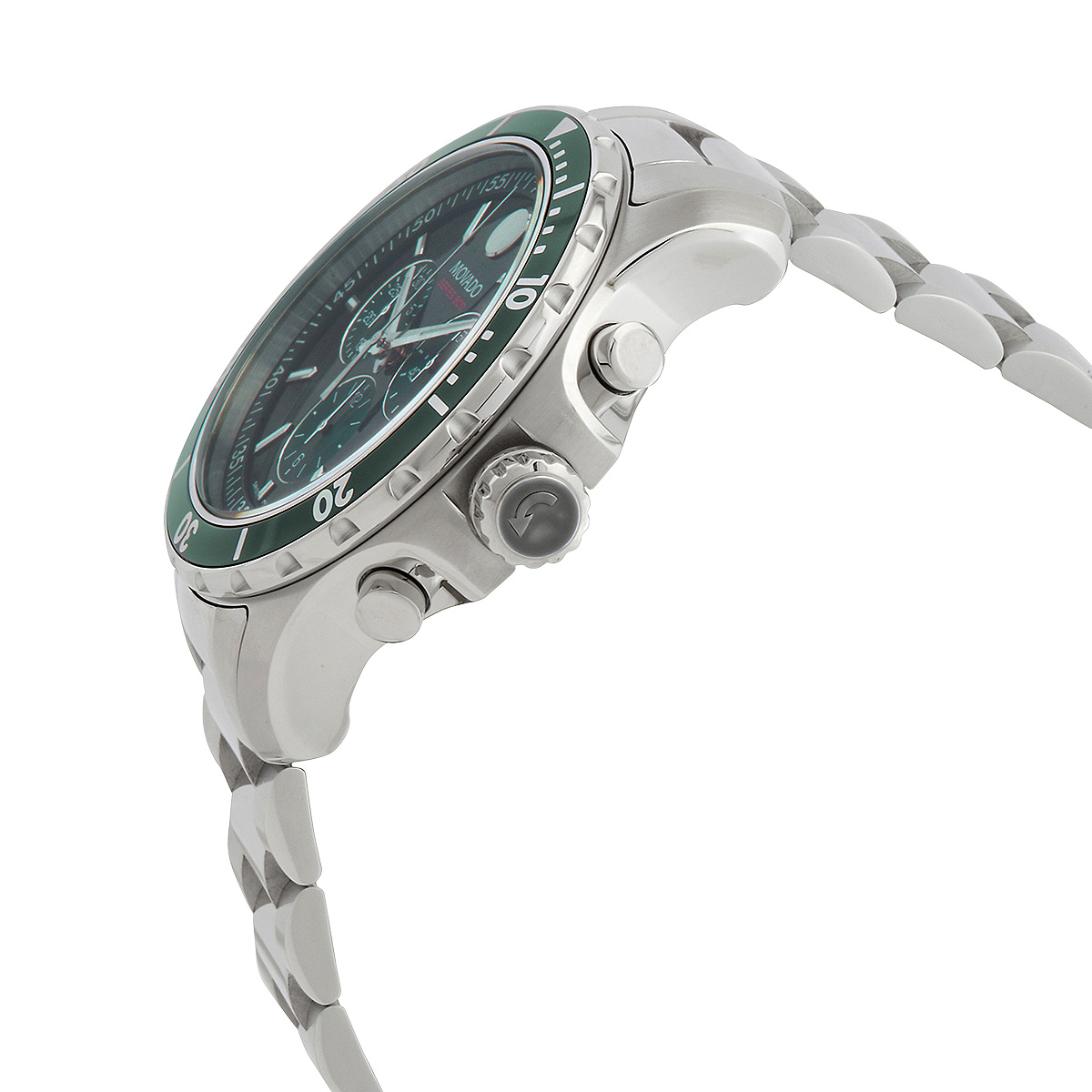 Movado Series 800 Chronograph Green Dial Two Tone Steel Strap Watch For Men - 2600148
