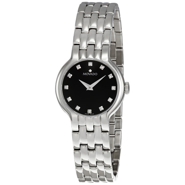 Movado Veturi Quartz Diamond Black Dial 