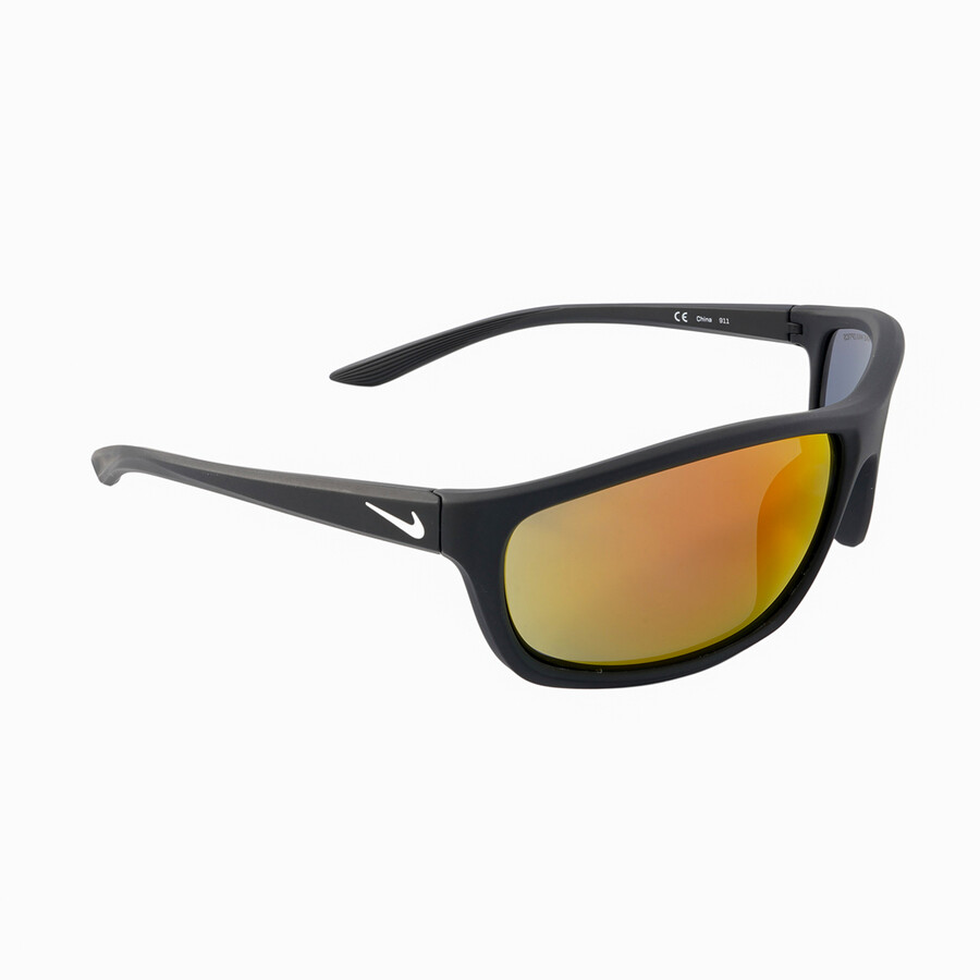 Nike Orange Mirror Wrap Men's Sunglasses NIKE RABID 20 CW1293 013 64 193657892316 Sunglasses