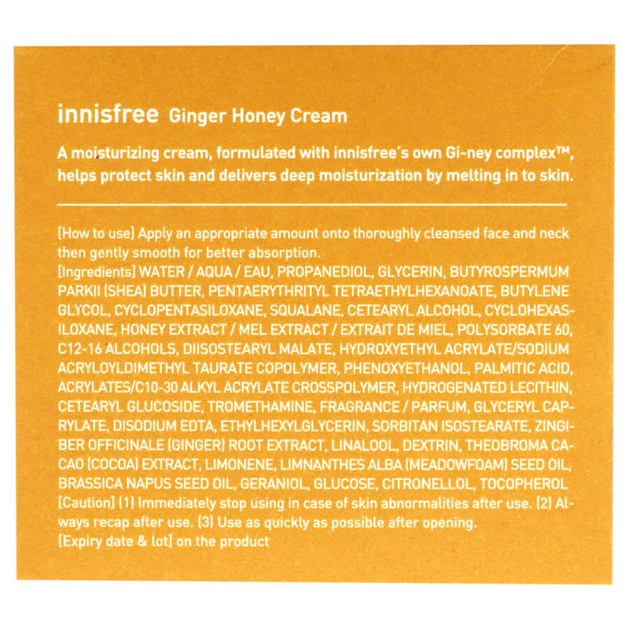Innisfree Nourishing Cream Ginger Honey by Innisfree for Unisex 1.69 oz Cream 8809652870489