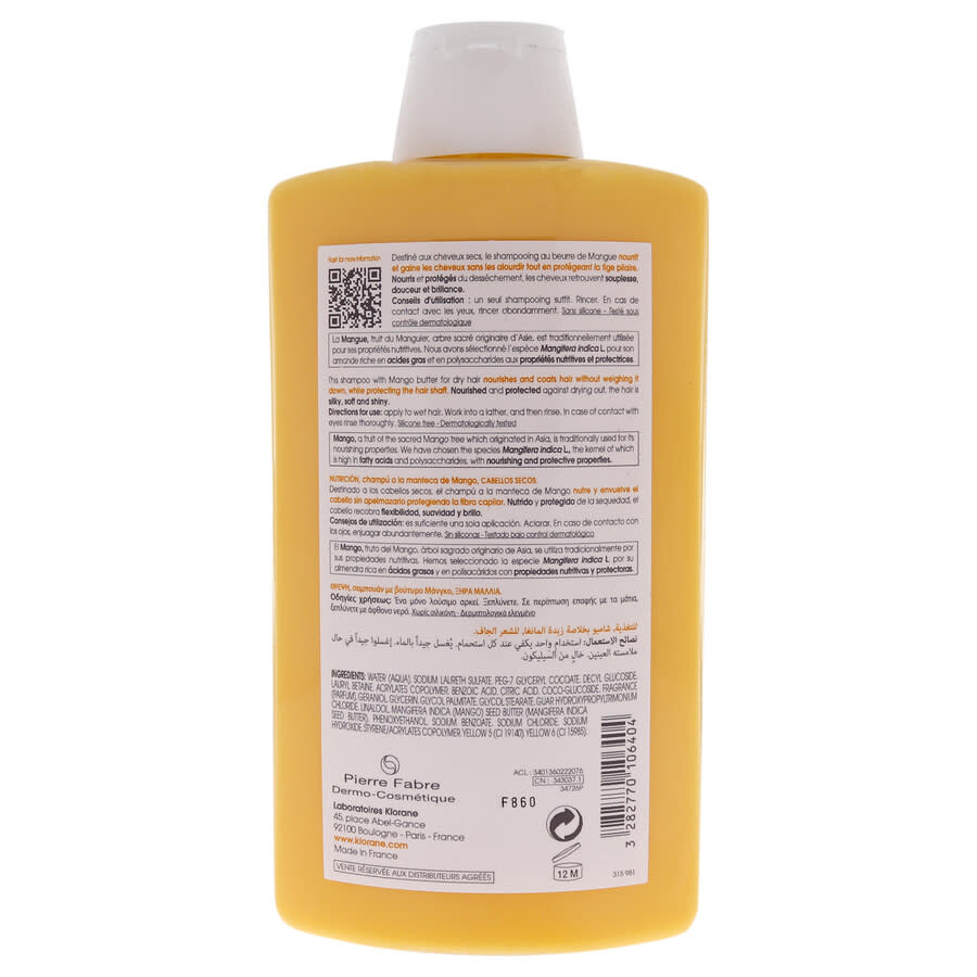 Klorane Nutrition Shampoo with Mango Butter by Klorane for Women 13.5