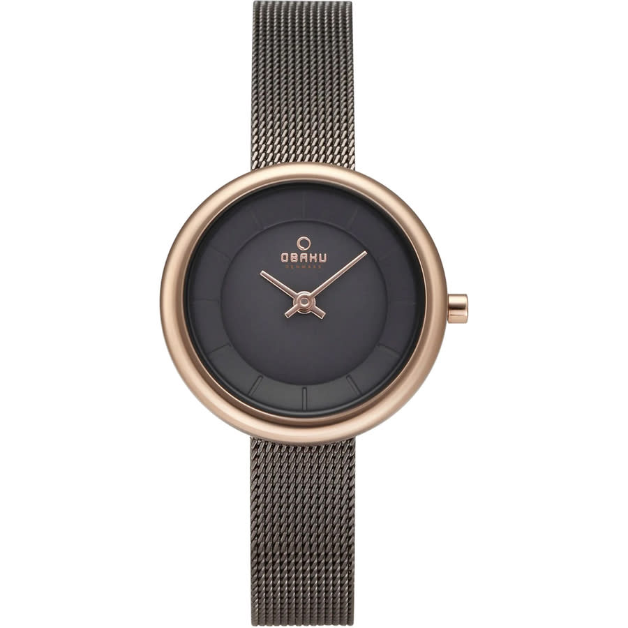 Obaku Acacie - Merlot Black Dial Rose Gold Lds Watch V276LEVBSV