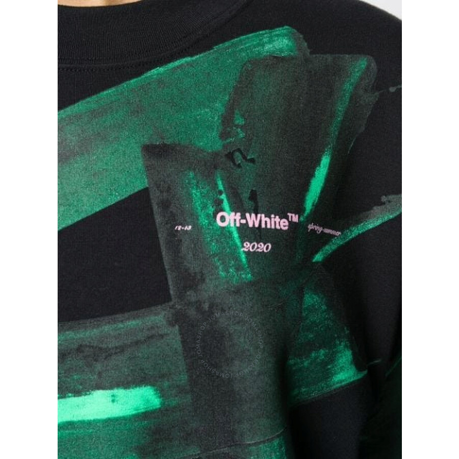 off white black and green shirt